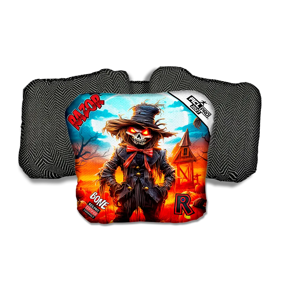 Bone PRO Scarecrow 1 Black Back Cornhole Bags