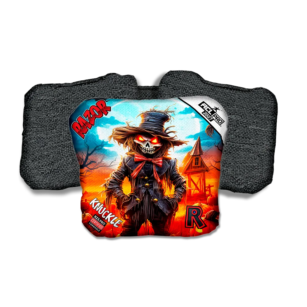 Knuckle PRO Scarecrow 1 Black Back Cornhole Bags
