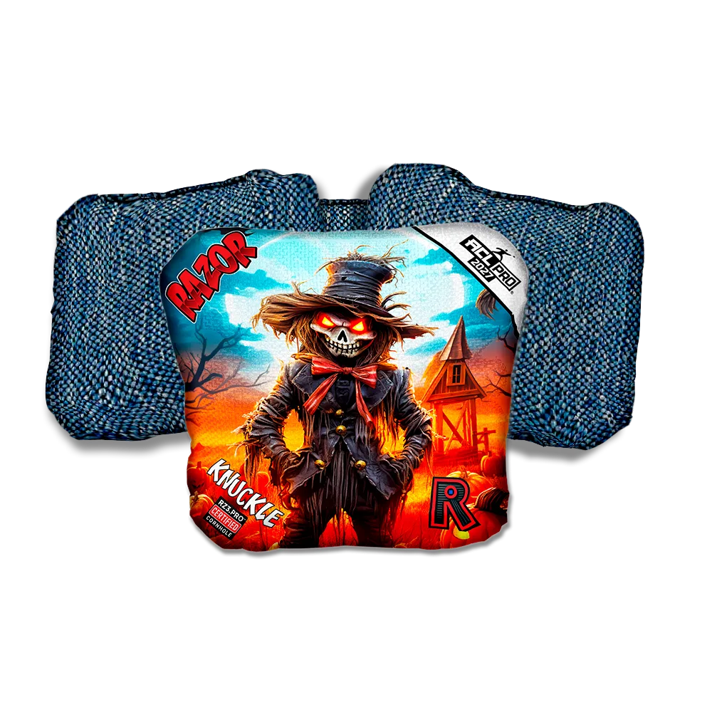 Knuckle PRO Scarecrow 1 Blue Back Cornhole Bags