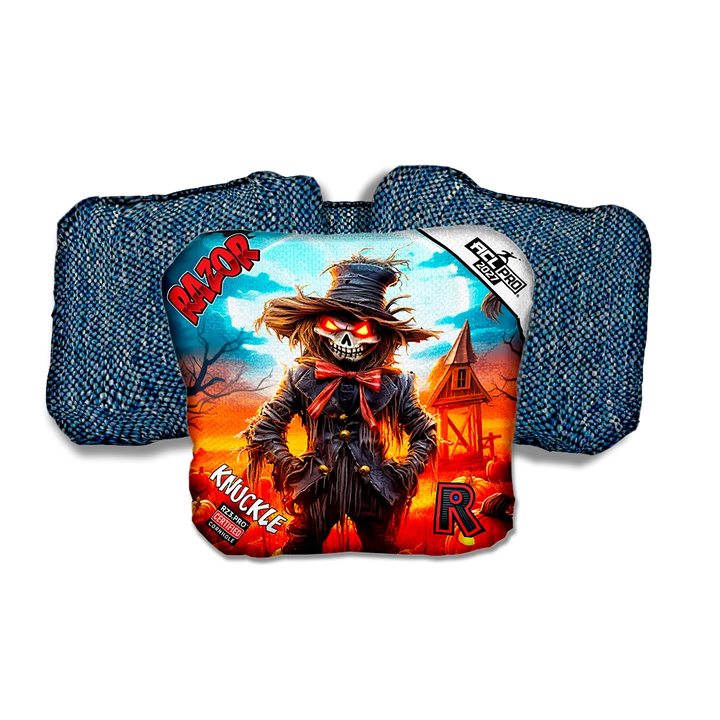 Knuckle PRO Scarecrow 1 Blue Back Cornhole Bags
