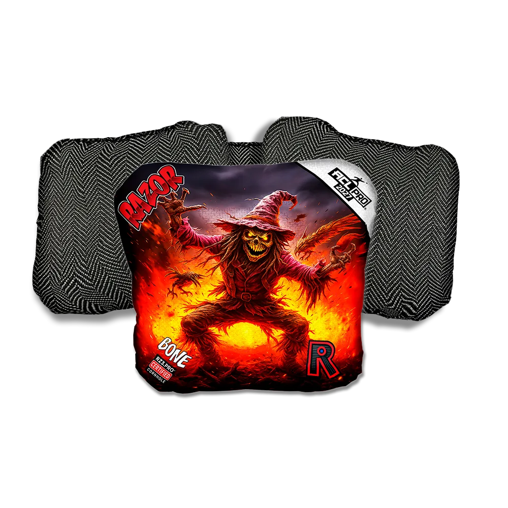 Bone PRO Scarecrow 2 Black Back Cornhole Bags
