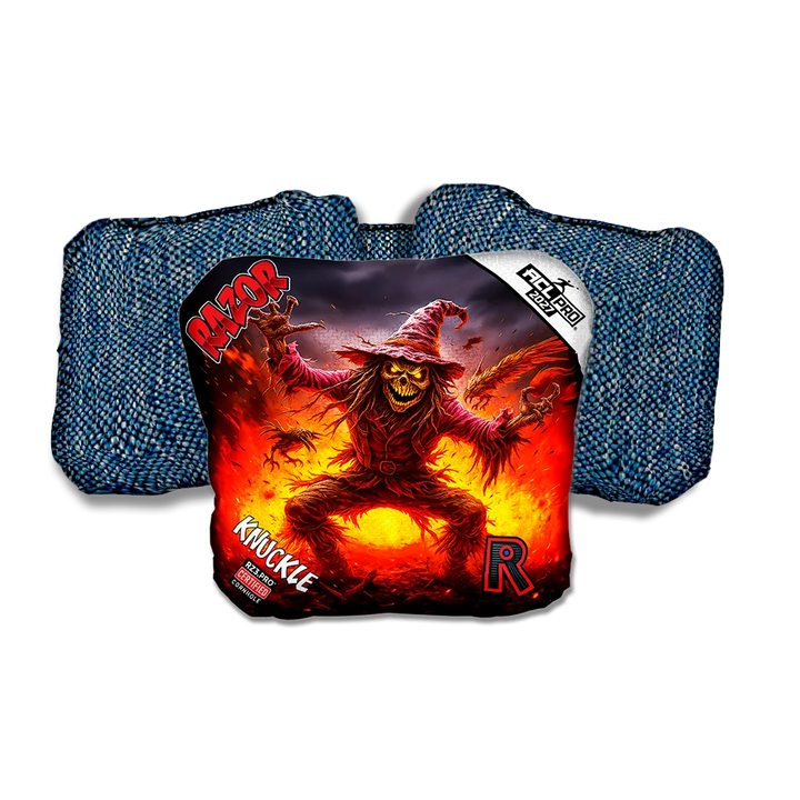 Knuckle PRO Scarecrow 2 Blue Back Cornhole Bags