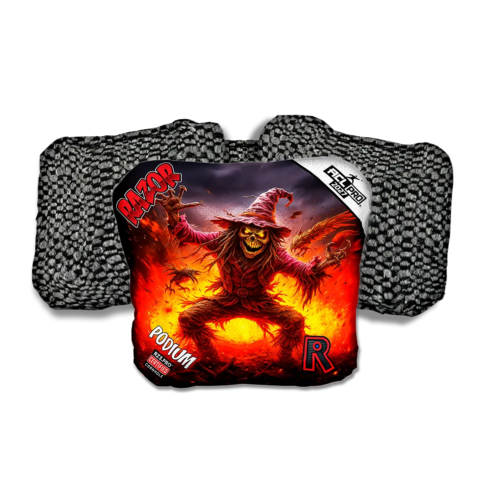 Podium PRO Scarecrow 2 Black Back Cornhole Bags