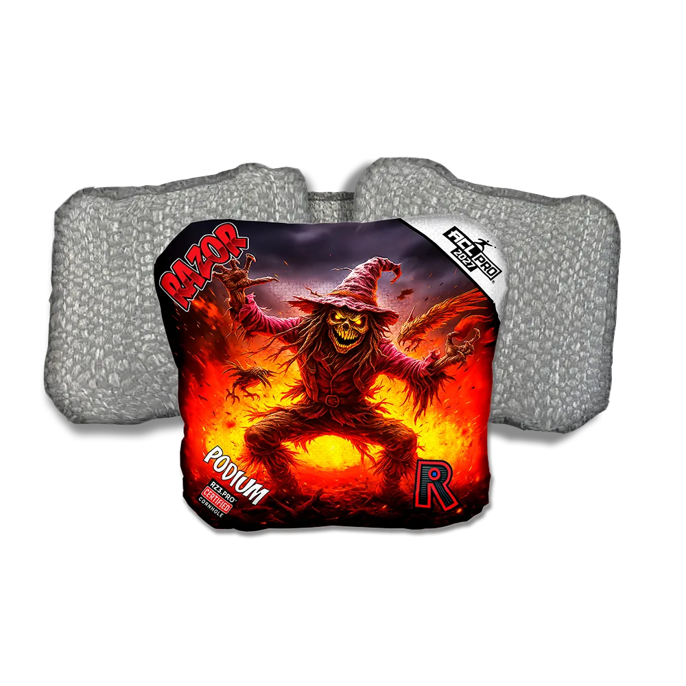 Podium PRO Scarecrow 2 Silver Back Cornhole Bags