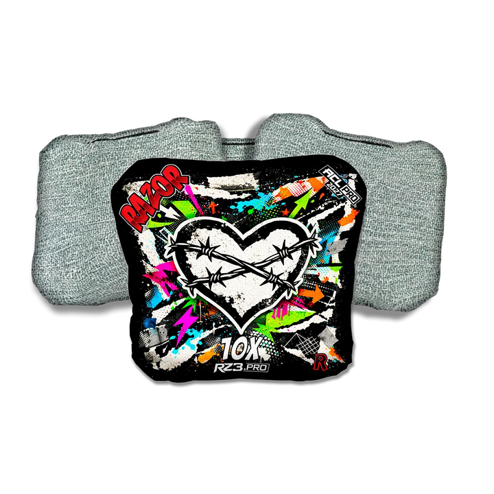 10 X PRO Scarred RT Light Back Cornhole Bags
