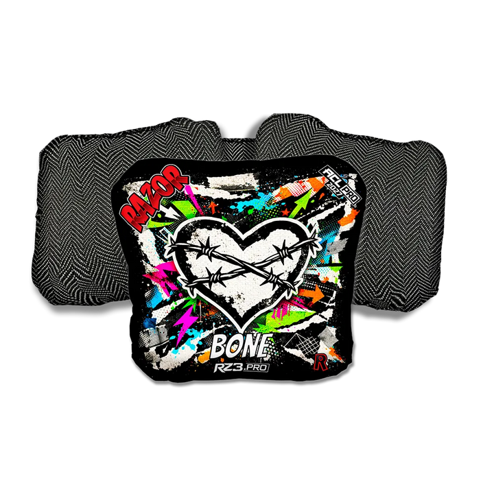 Bone PRO Scarred RT Black Back Cornhole Bags
