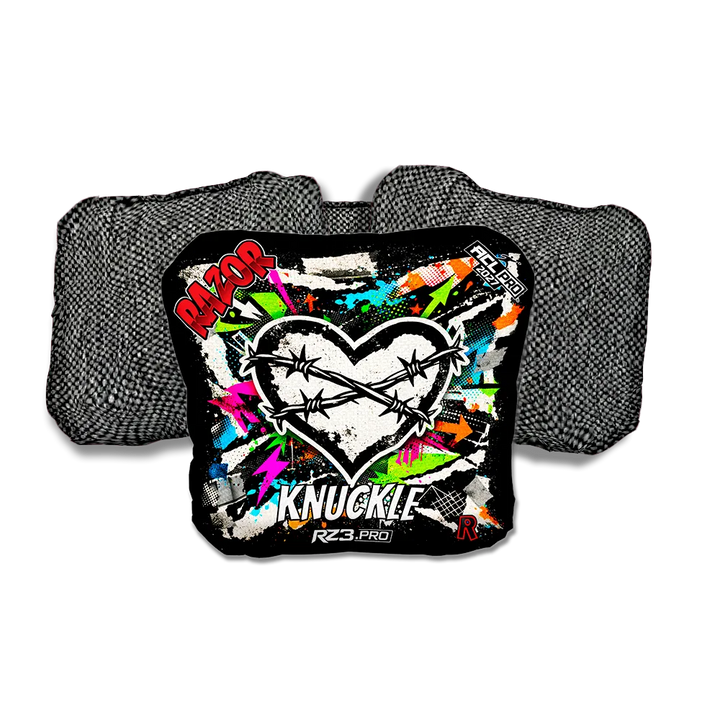 Knuckle PRO Scarred RT Gray Back Cornhole Bags