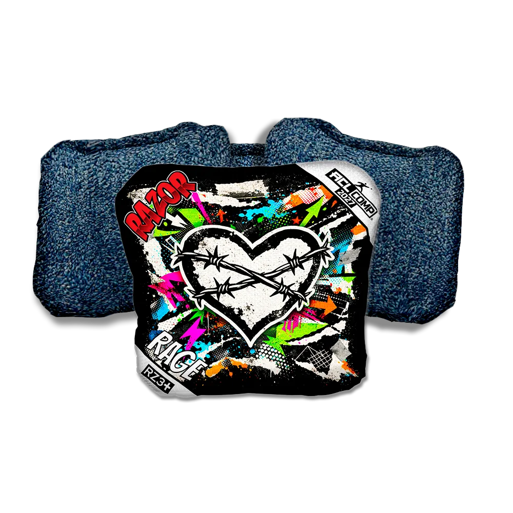 Rage COMP Scarred RT Blue Back Cornhole Bags