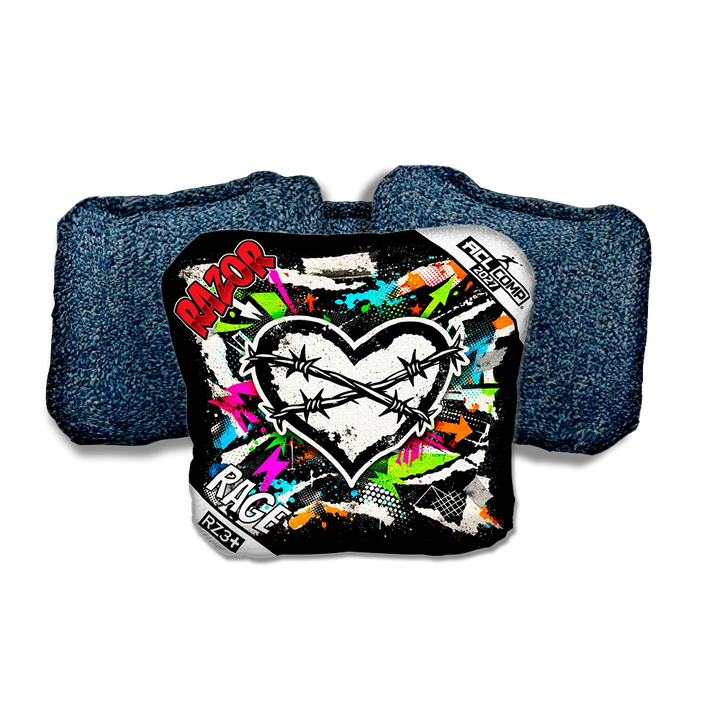 Rage COMP Scarred RT Blue Back Cornhole Bags