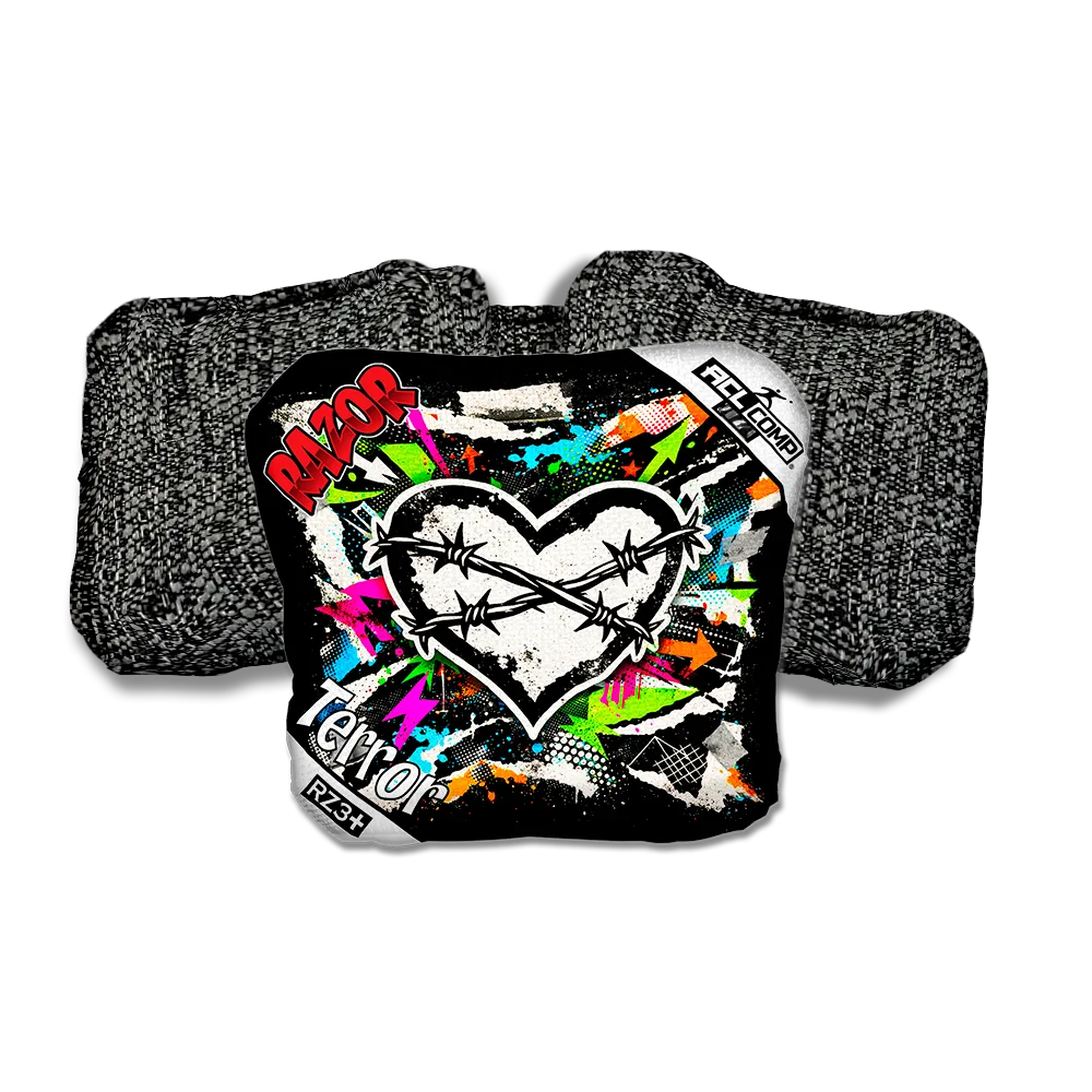 Terror COMP Scarred RT Black Back Cornhole Bags