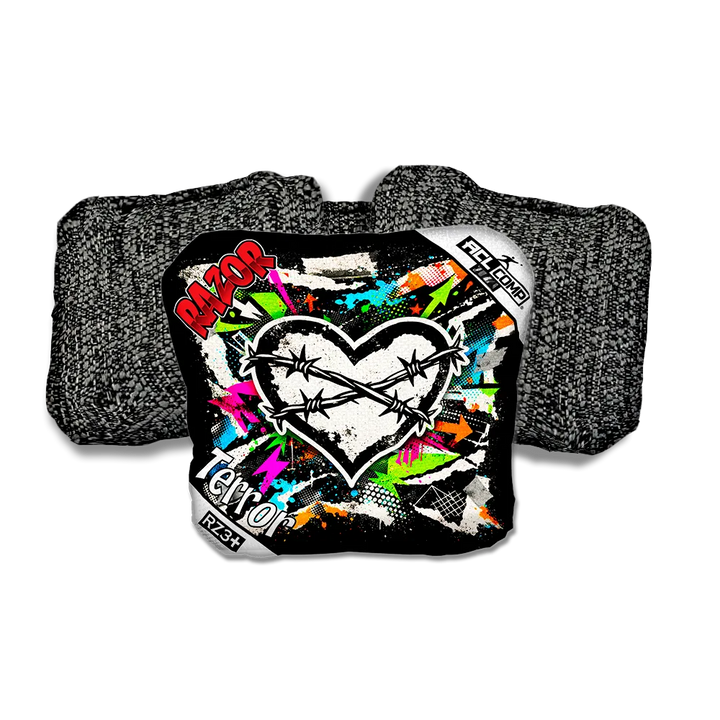 Terror COMP Scarred RT Black Back Cornhole Bags
