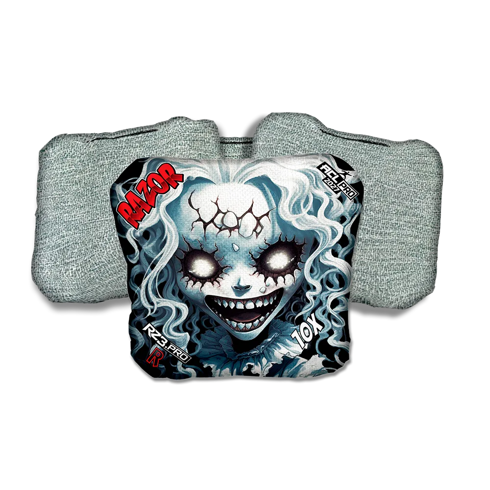 10 X PRO Scary Girl Light Back Cornhole Bags