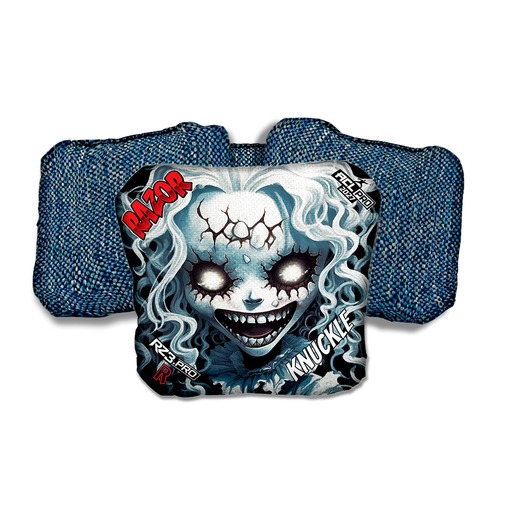Knuckle PRO Scary Girl Blue Back Cornhole Bags