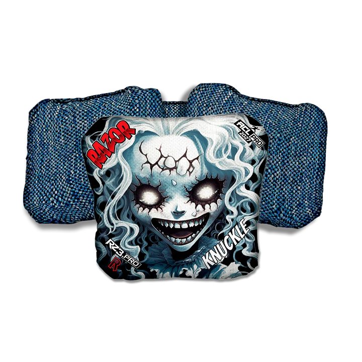 Knuckle PRO Scary Girl Blue Back Cornhole Bags
