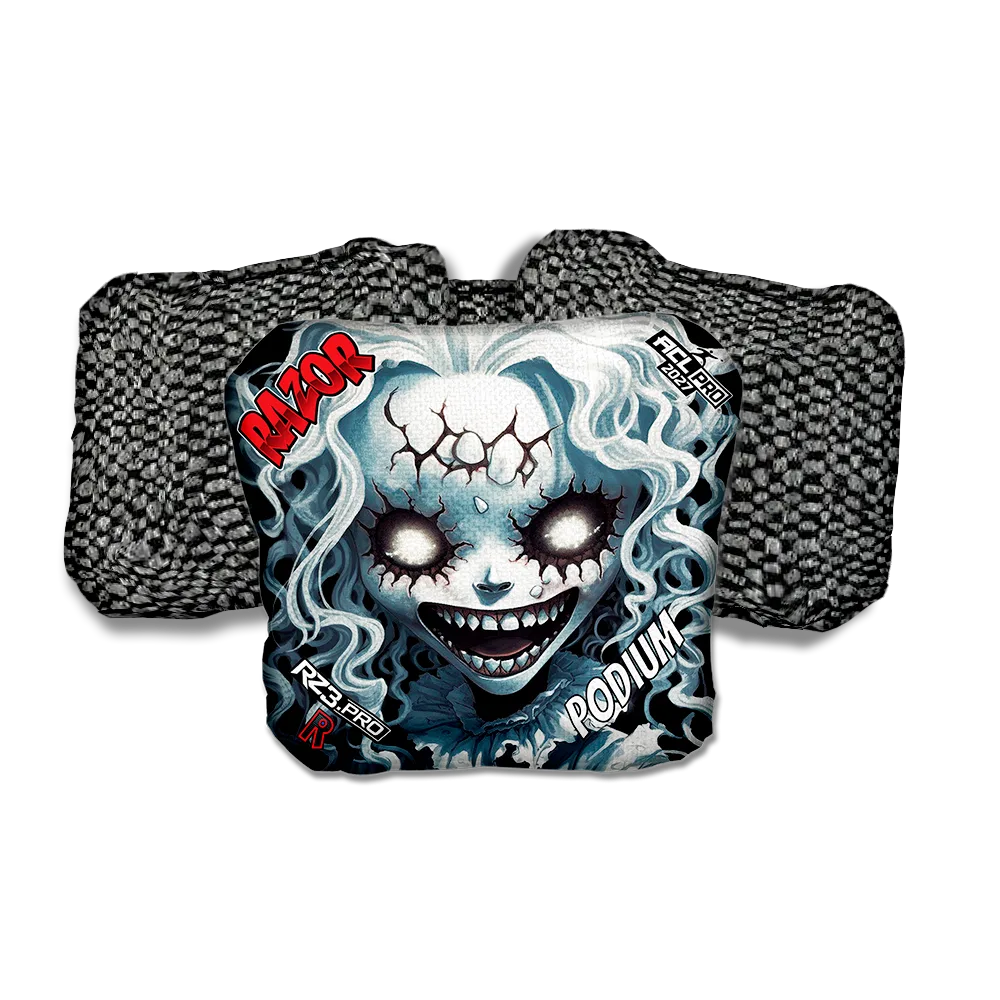 Podium PRO Scary Girl Black Back Cornhole Bags