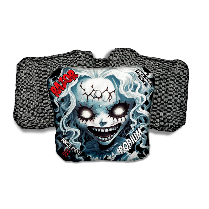 Podium PRO Scary Girl Black Back Cornhole Bags