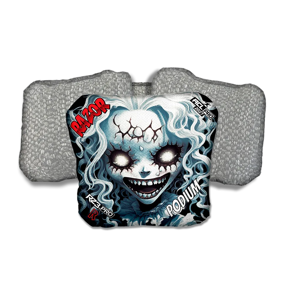 Podium PRO Scary Girl Silver Back Cornhole Bags
