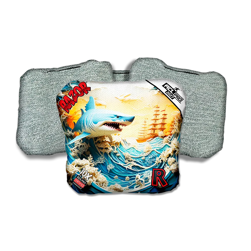 10 X PRO Shark 3 D Light Back Cornhole Bags