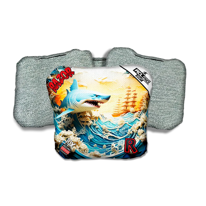 10 X PRO Shark 3 D Light Back Cornhole Bags