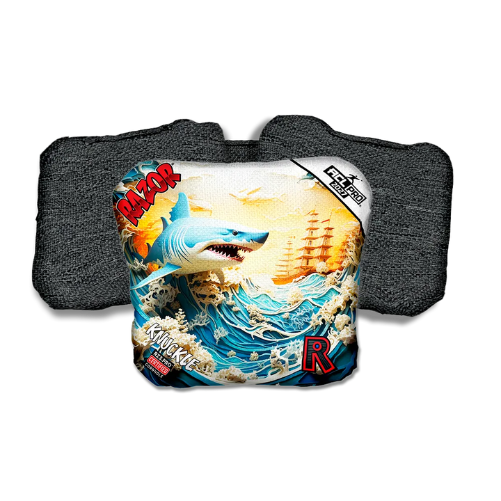 Knuckle PRO Shark 3 D Black Back Cornhole Bags
