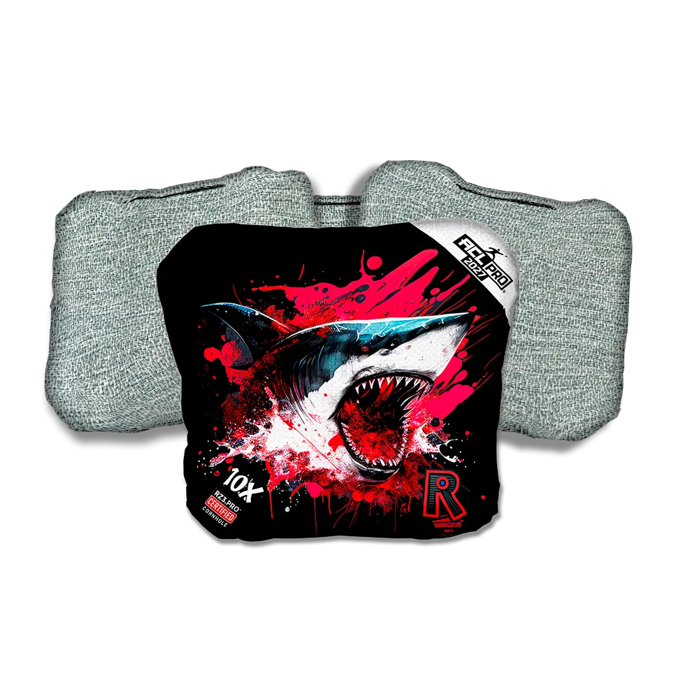 10 X PRO Shark Black Series Light Back Cornhole Bags