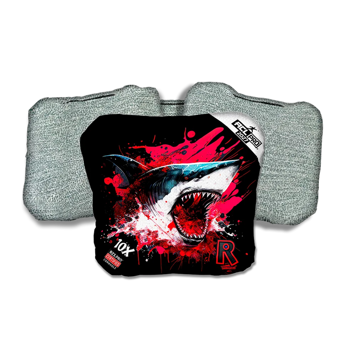 10 X PRO Shark Black Series Light Back Cornhole Bags
