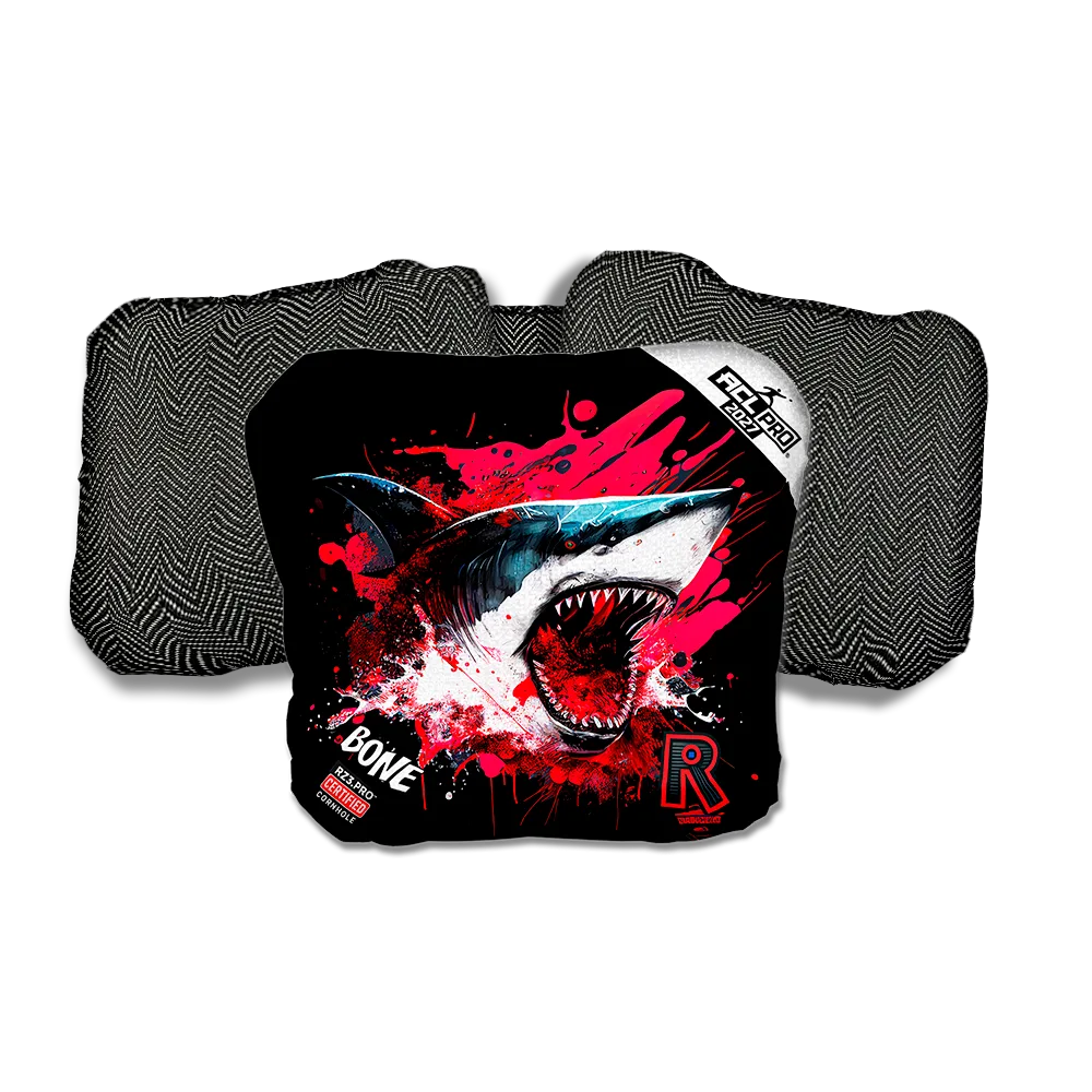 Bone PRO Shark Black Series Black Back Cornhole Bags