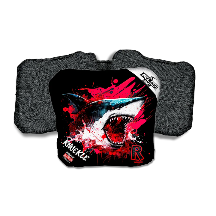 Knuckle PRO Shark Black Series Black Back Cornhole Bags