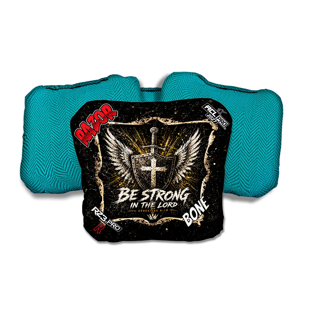 Bone PRO Shield Teal Back Cornhole Bags