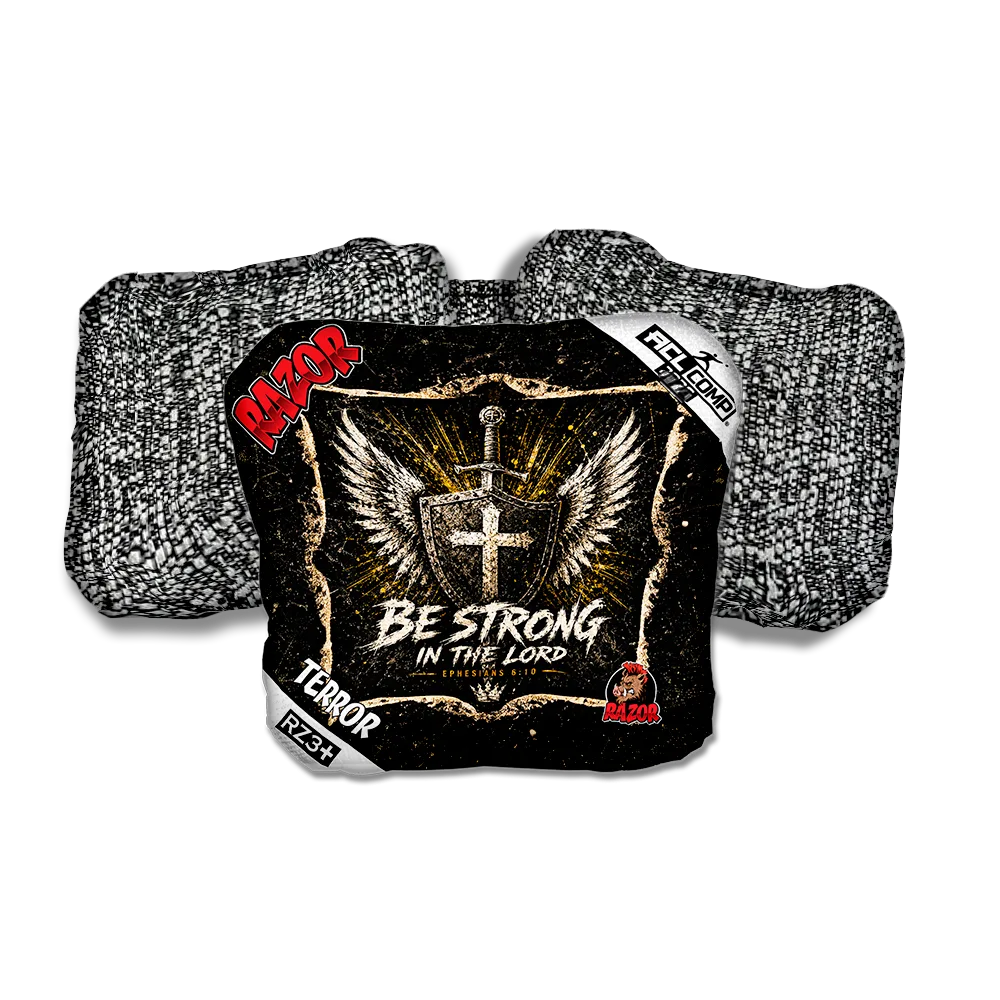 Terror COMP Shield Salt Pepper Back Cornhole Bags