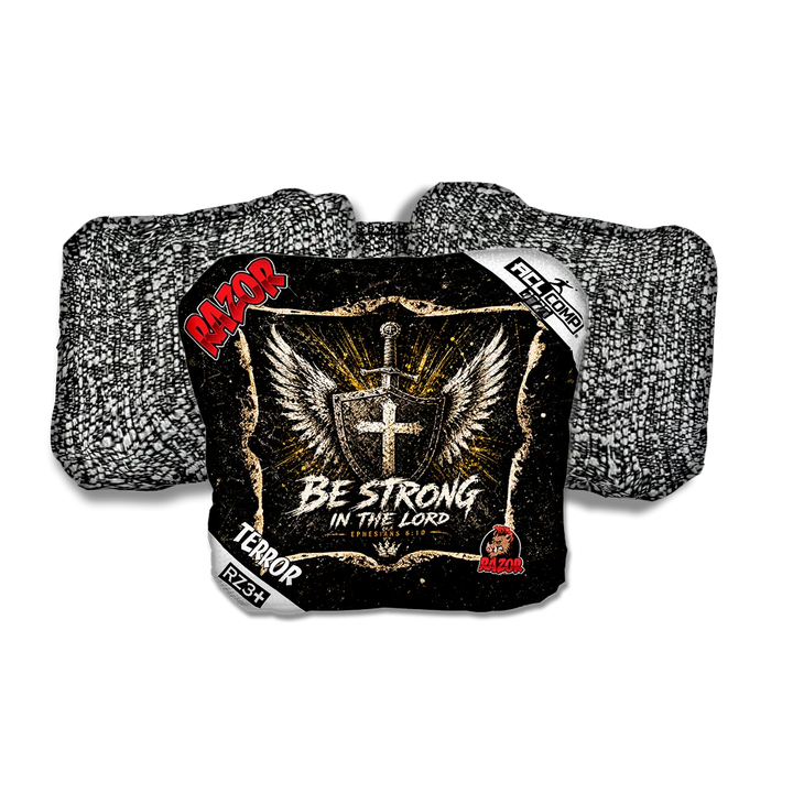 Terror COMP Shield Salt Pepper Back Cornhole Bags