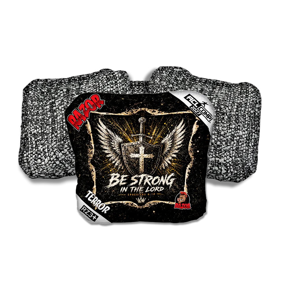 Terror COMP Shield Salt Pepper Back Cornhole Bags