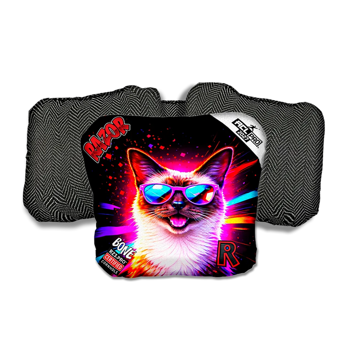 Bone PRO Siamese Party Animals Black Back Cornhole Bags