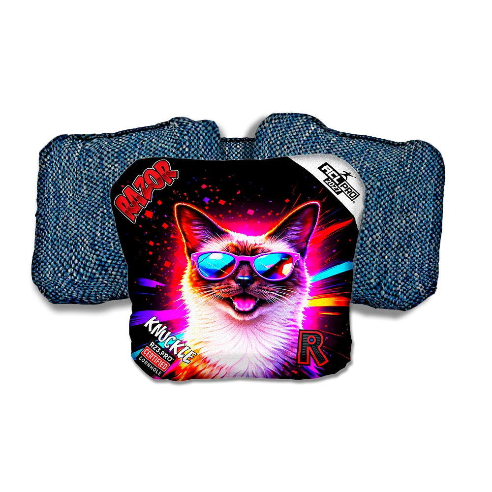Knuckle PRO Siamese Party Animals Blue Back Cornhole Bags