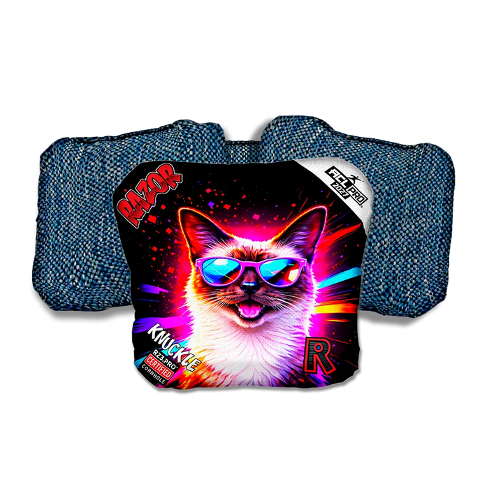 Knuckle PRO Siamese Party Animals Blue Back Cornhole Bags