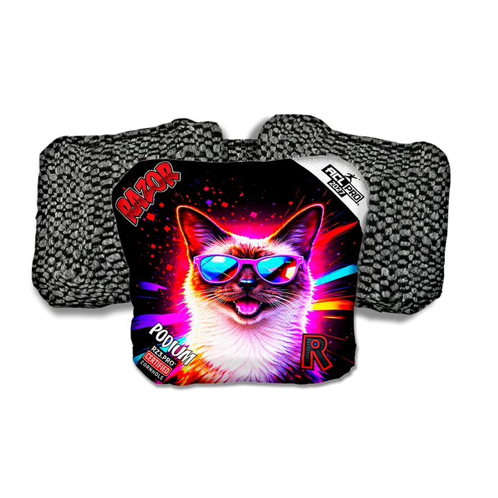 Podium PRO Siamese Party Animals Black Back Cornhole Bags