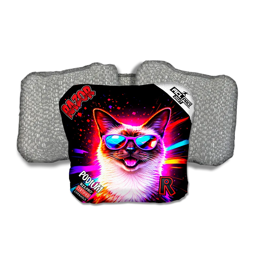 Podium PRO Siamese Party Animals Silver Back Cornhole Bags