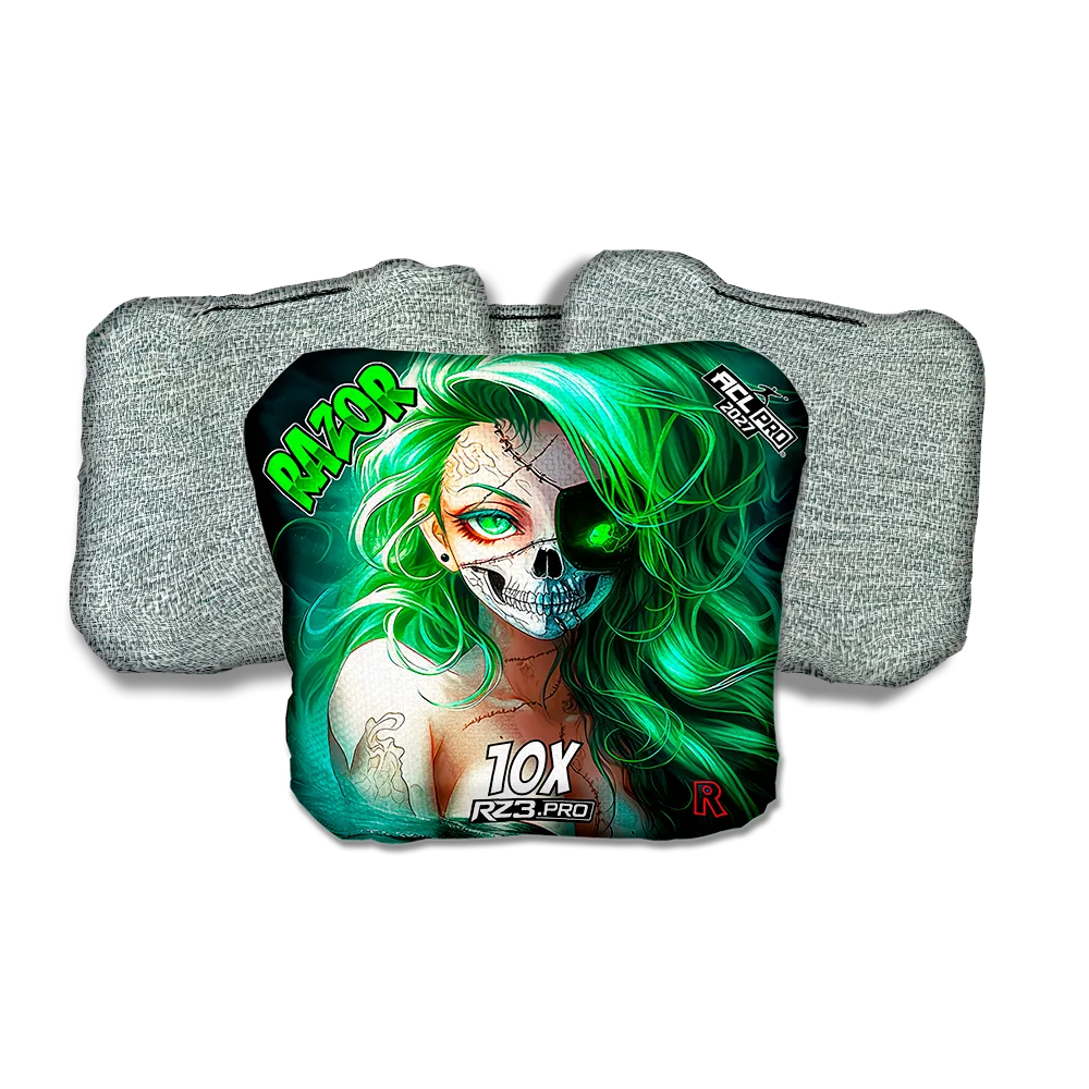 10 X PRO Skeleton Face Light Back Cornhole Bags