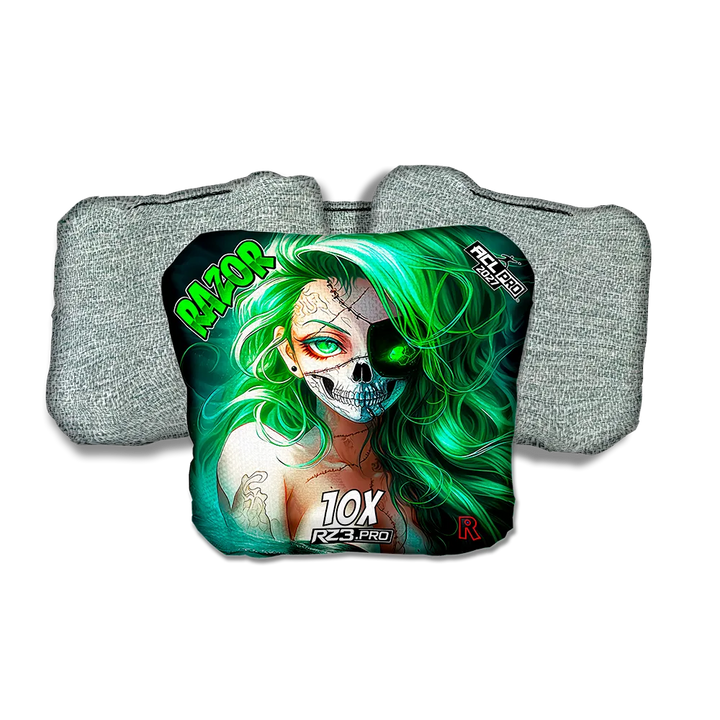 10 X PRO Skeleton Face Light Back Cornhole Bags