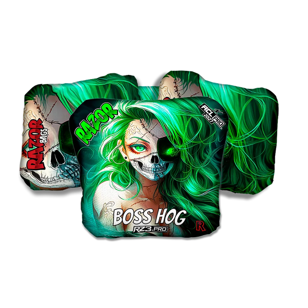 Boss Hog PRO Skeleton Face Cornhole Bags
