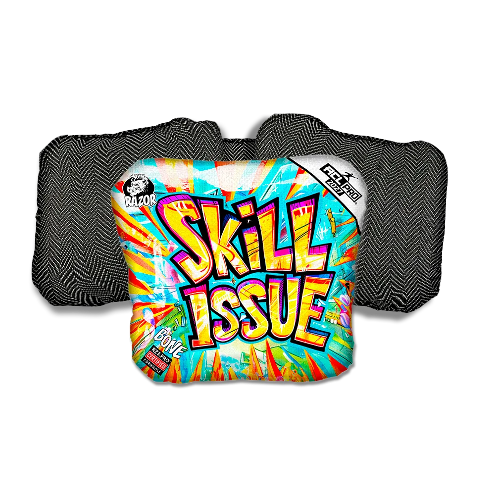 Bone PRO Skill Issue Black Back Cornhole Bags