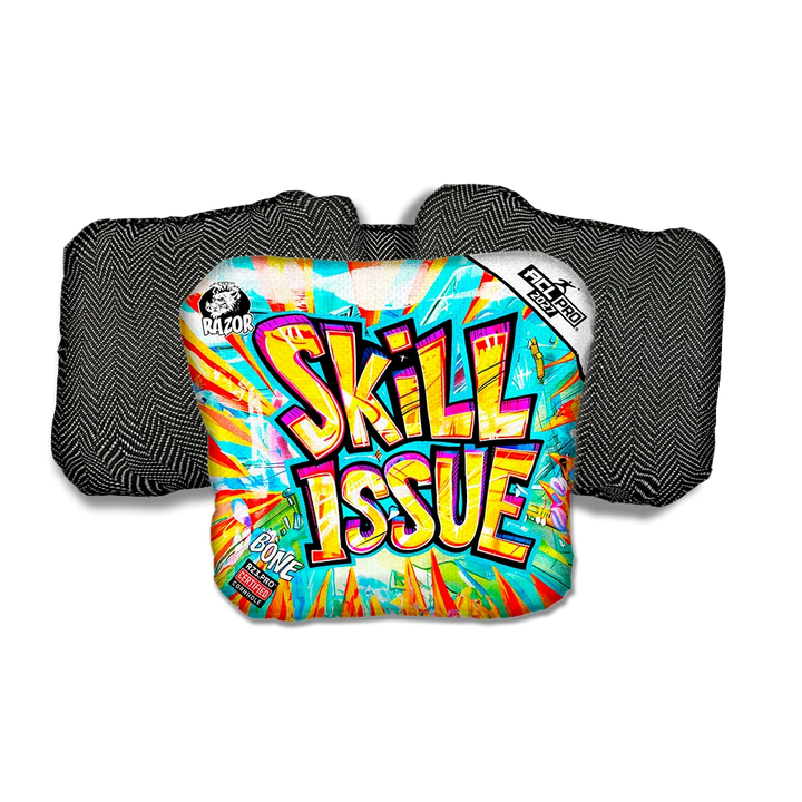 Bone PRO Skill Issue Black Back Cornhole Bags