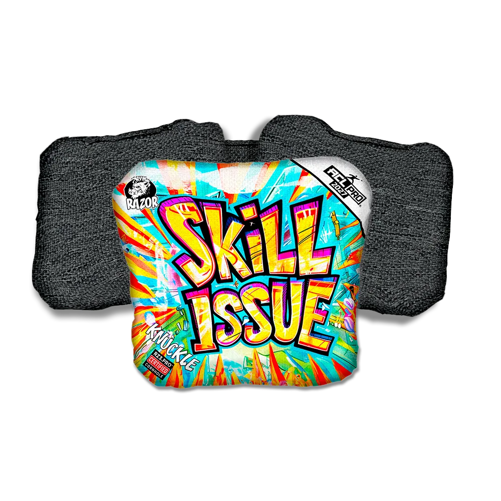 Knuckle PRO Skill Issue Black Back Cornhole Bags