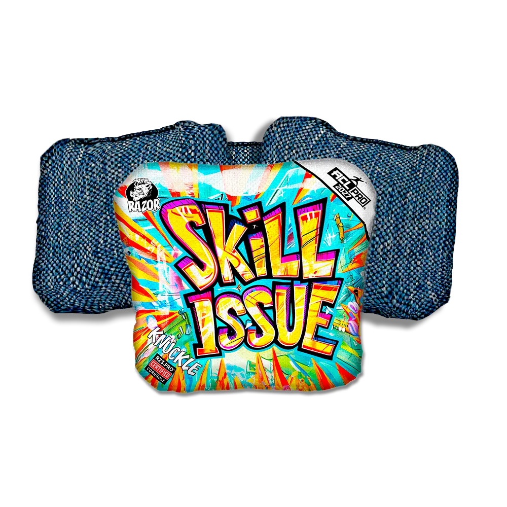 Knuckle PRO Skill Issue Blue Back Cornhole Bags