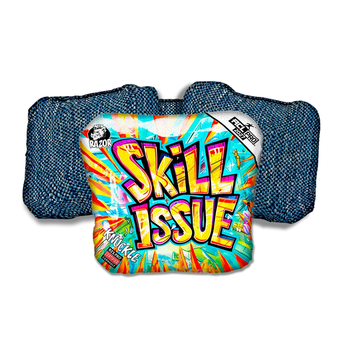Knuckle PRO Skill Issue Blue Back Cornhole Bags