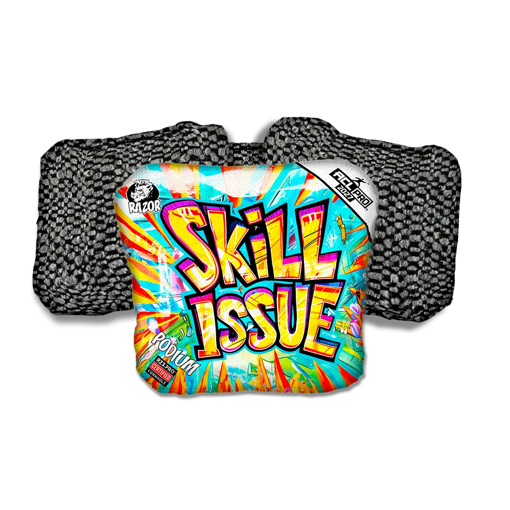 Podium PRO Skill Issue Black Back Cornhole Bags
