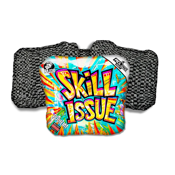 Podium PRO Skill Issue Black Back Cornhole Bags