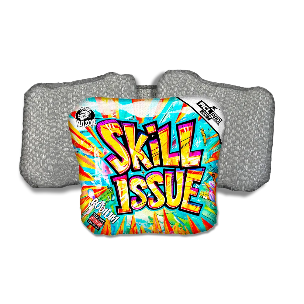 Podium PRO Skill Issue Silver Back Cornhole Bags