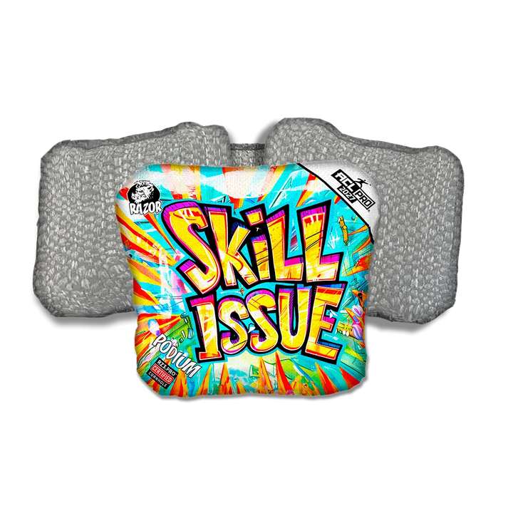 Podium PRO Skill Issue Silver Back Cornhole Bags