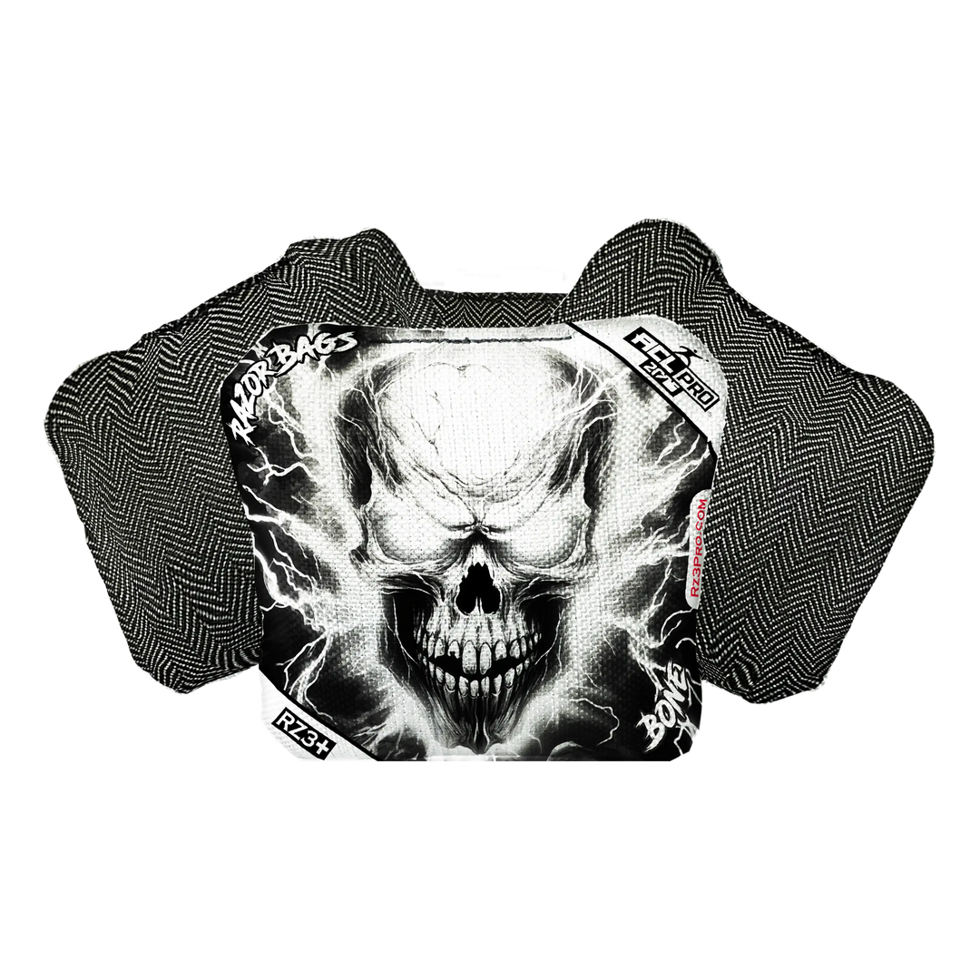 Bone | Skull Lighting Strike | ACL PRO Razor Cornhole Bags